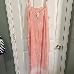 Women's Coral Pink Maxi Slip Dress